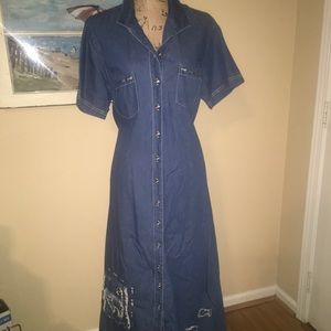 💕 BUTTON DOWN CHAMBRAY DENIM DRESS